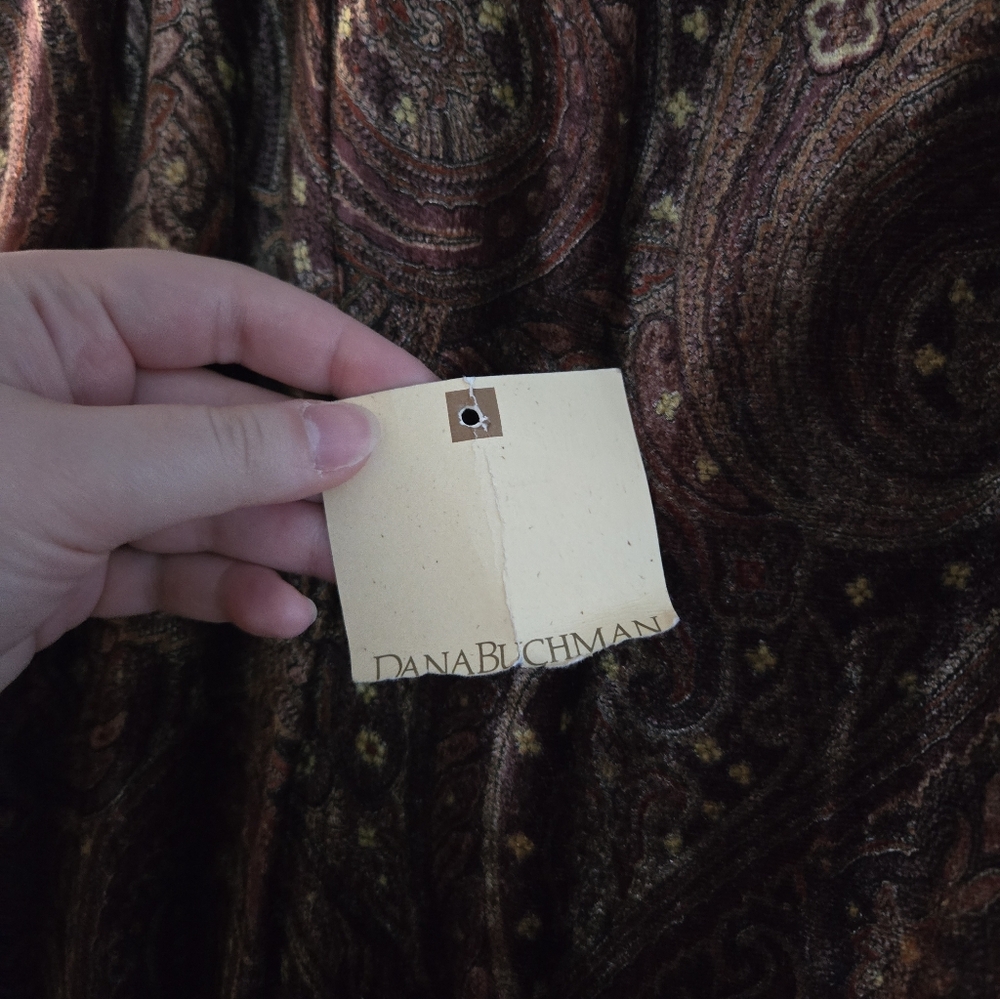 NWOT Brown Paisley Full Length Dana Buchman Dress - Picture 8 of 8